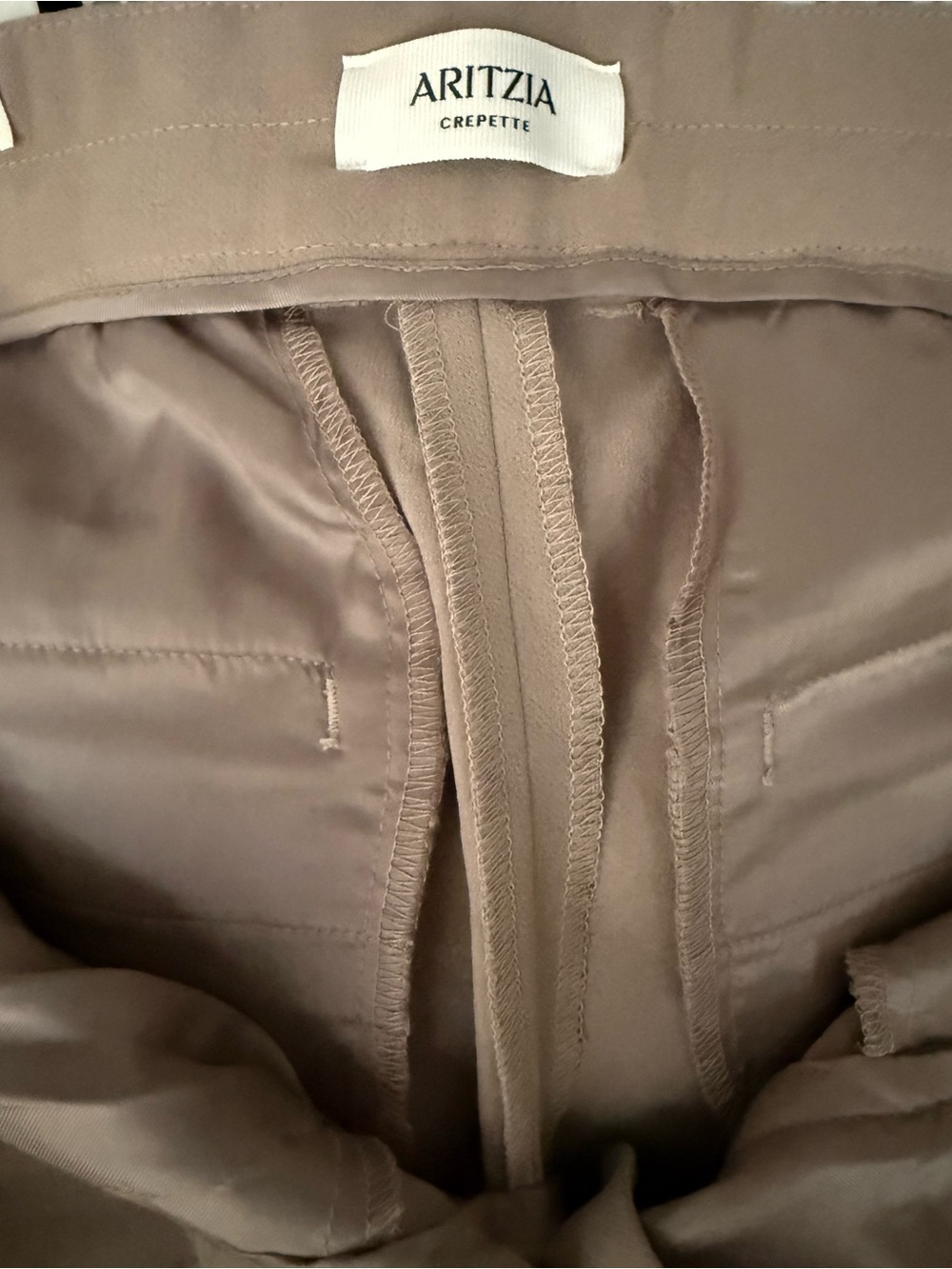 NEW Aritzia Agency Crepette Pants in Taupe - Picture 6 of 6